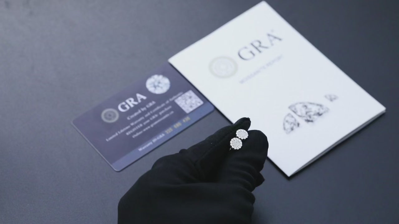 Round Halo Moissanite Stud Earrings – “Solar Burst” Edition