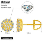 Round Halo Moissanite Stud Earrings – “Solar Burst” Edition White Gold - Shop Gold Supply