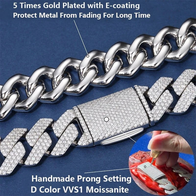 Square-Edge Cuban Link Chain – “Arctic Edge” Edition - The Gold Supply