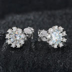 Sunburst Iced Stud Earrings – “Solar Flare” Edition White Gold Moissanite - Shop Gold Supply