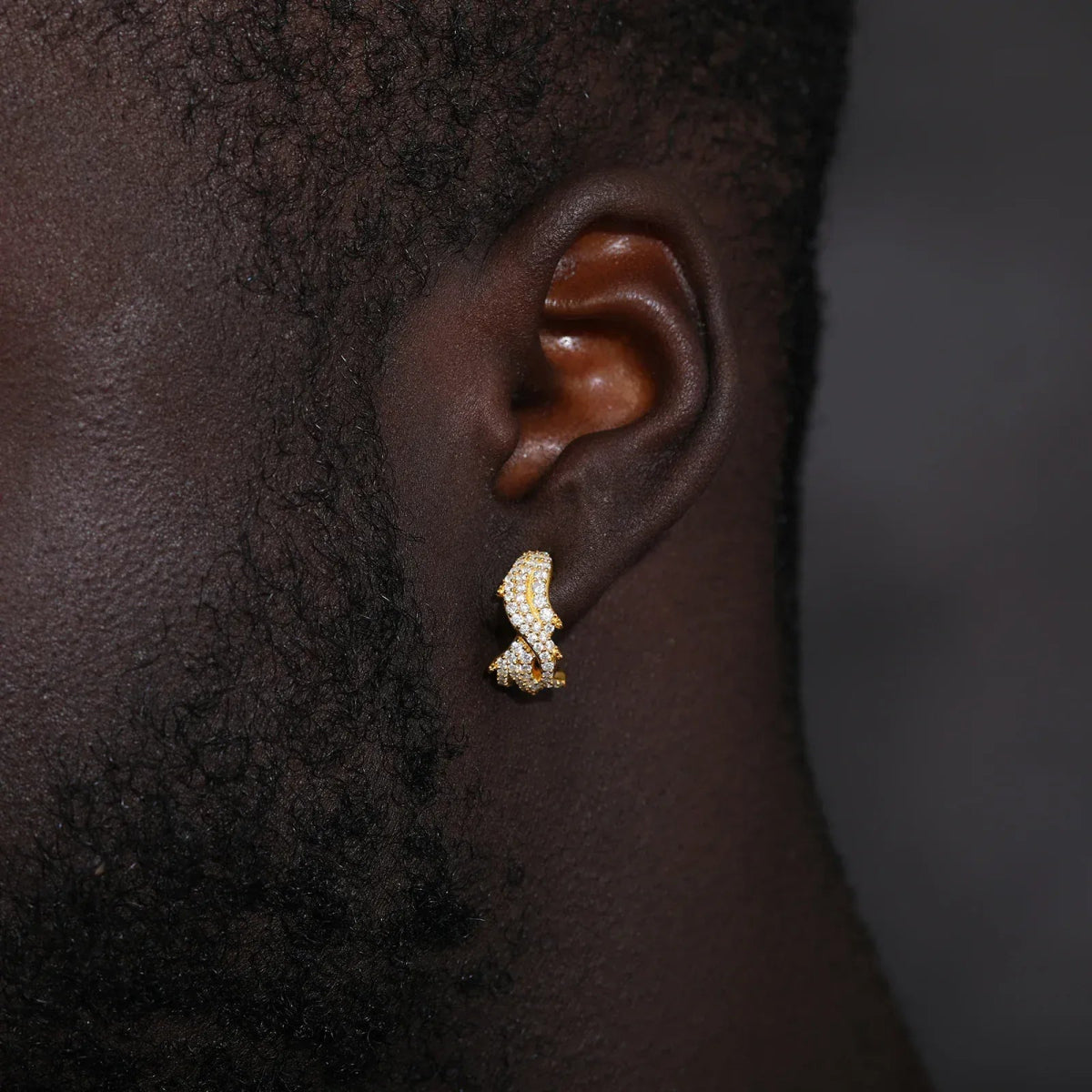 Thorn Clip Earrings – “Icebound Thorns” Edition Moissanite Yellow Gold 1pc - Shop Gold Supply