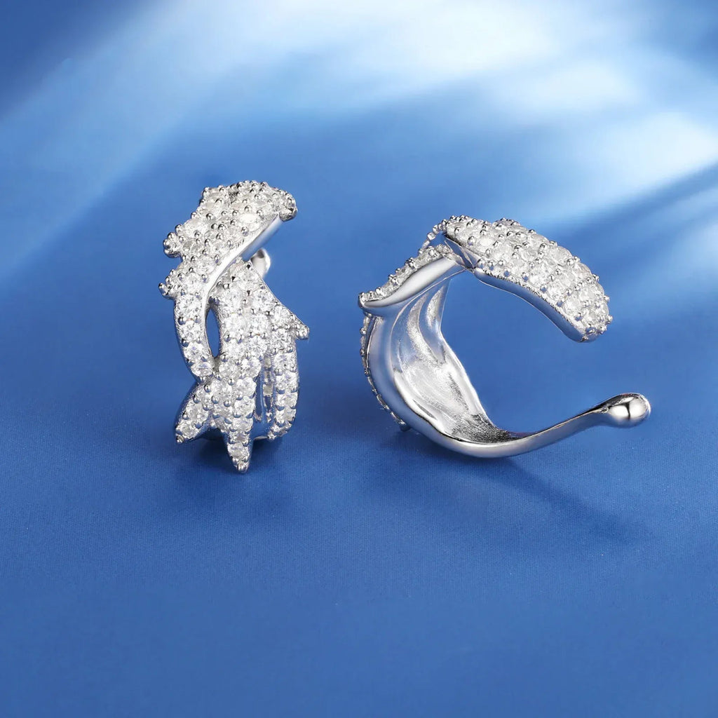 Thorn Clip Earrings – “Icebound Thorns” Edition Moissanite Yellow Gold 1pc - Shop Gold Supply