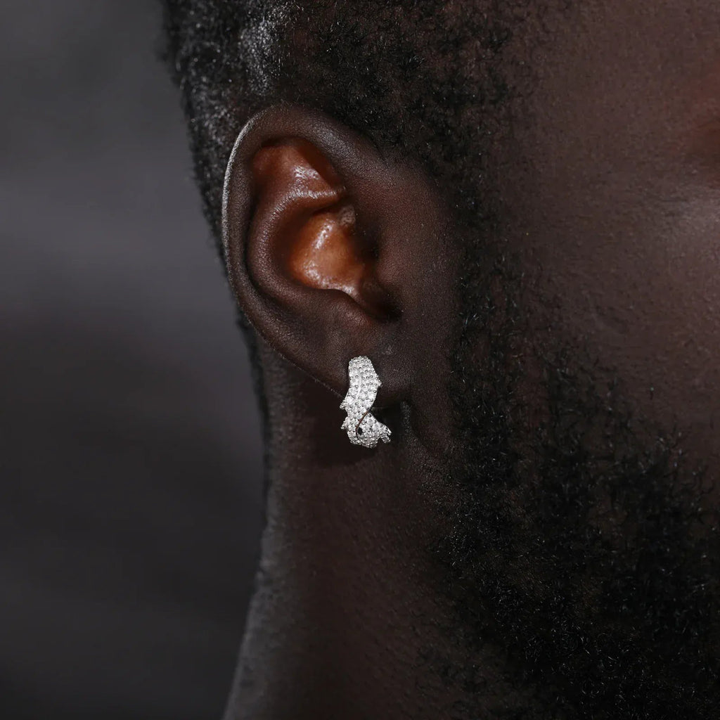 Thorn Clip Earrings – “Icebound Thorns” Edition Moissanite Yellow Gold 1pc - Shop Gold Supply