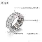 Two - Row Moissanite Band Ring – “Twinfire Ice” Edition White Gold 9 - Shop Gold Supply