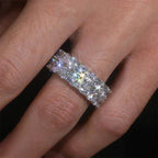 Two - Row Moissanite Band Ring – “Twinfire Ice” Edition Yellow Gold 8 - Shop Gold Supply