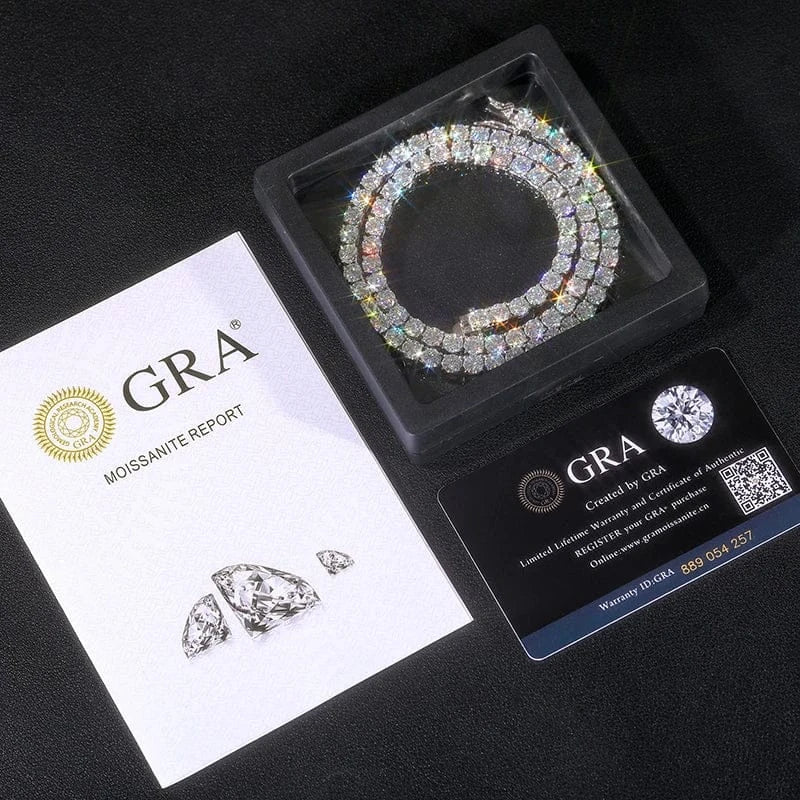 VVS1 Moissanite Tennis Chain / Bracelet 2MM White Gold 6 IN (Bracelet) - Shop Gold Supply