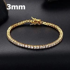 Yellow Gold / 7 IN / 3MM VVS1 Tennis Bracelet – “Diamond Line” Edition - The Gold Supply