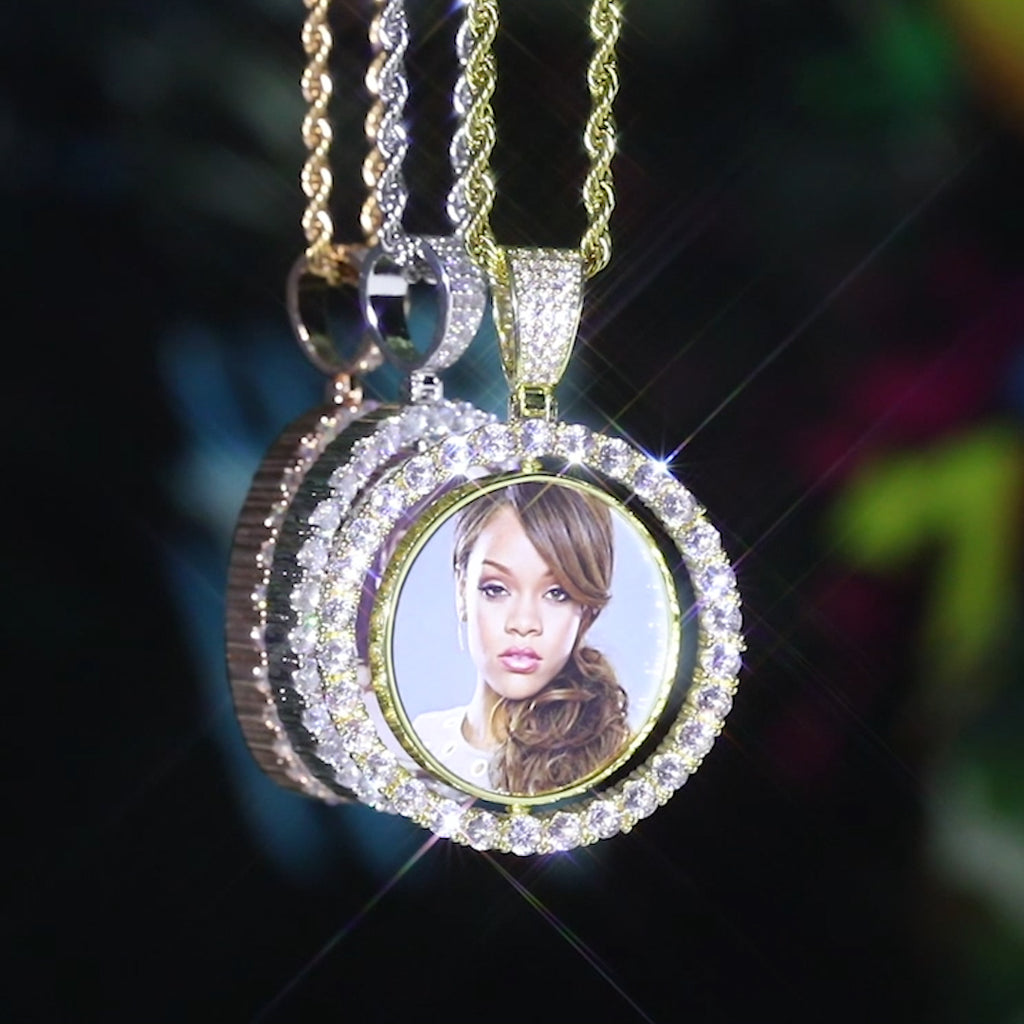 Custom Double Sided Photo Necklace