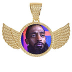 Custom Wings Photo Necklace Gold Rope 18 IN - Shop Gold Supply