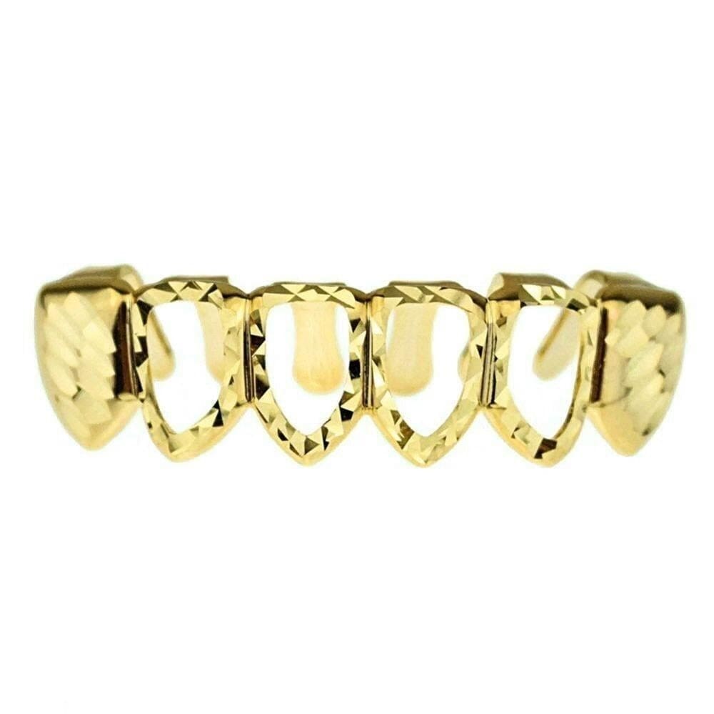Diamond - Cut Open Grillz Gold Bottom - Shop Gold Supply