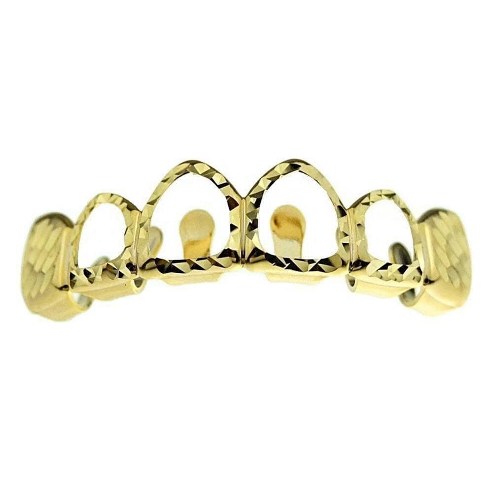 Diamond - Cut Open Grillz Gold Top - Shop Gold Supply