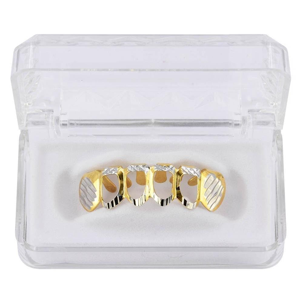 Diamond - Cut Open Grillz Two - Tone Bottom - Shop Gold Supply